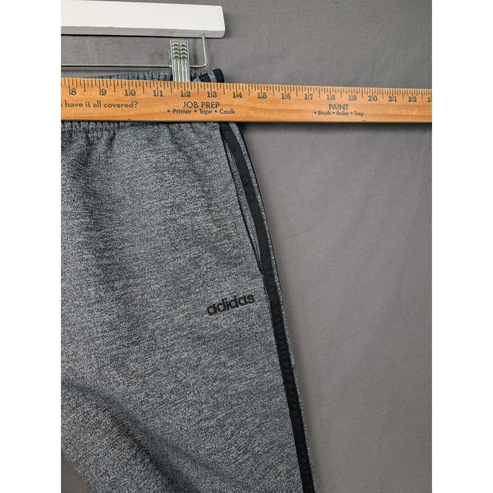 Adidas Boys Gray Heathered 3-Stripe Fleece Track Pants XL 18/20 Athletic Pants - Picture 6 of 7
